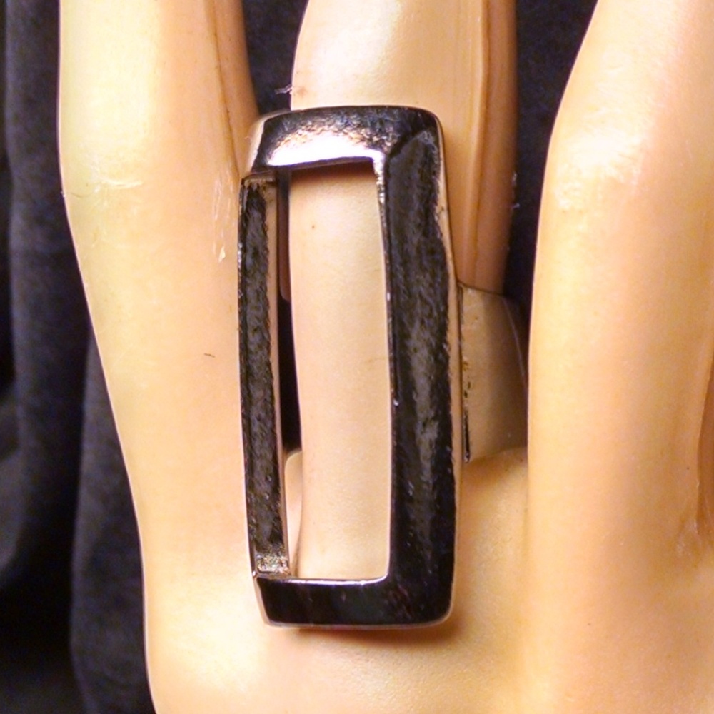 Rare Rectangle Shape Hallow Sexy Ring - image 2